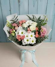 Букет цветов из:  Розы, Лизиантусы и Хризантемы в Тимофеевке