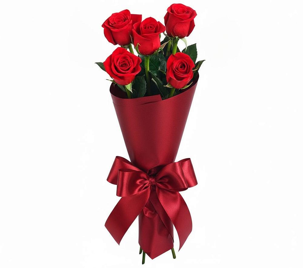 Букет 5 Красных роз Эдлесс Лав в Тимофеевке
