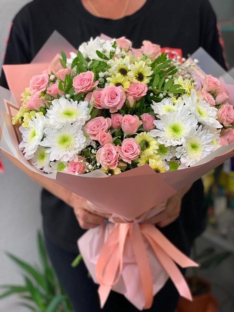 Букет цветов из: Розы и Хризантемы в Тимофеевке