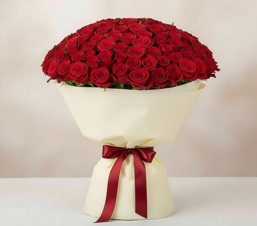 Букет 101 Красная роза Милано в Тимофеевке