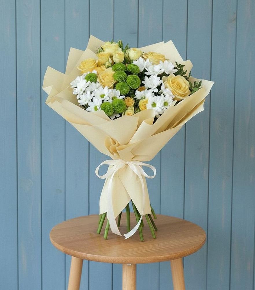 Букет цветов из: Хризантемы и Розы в Тимофеевке