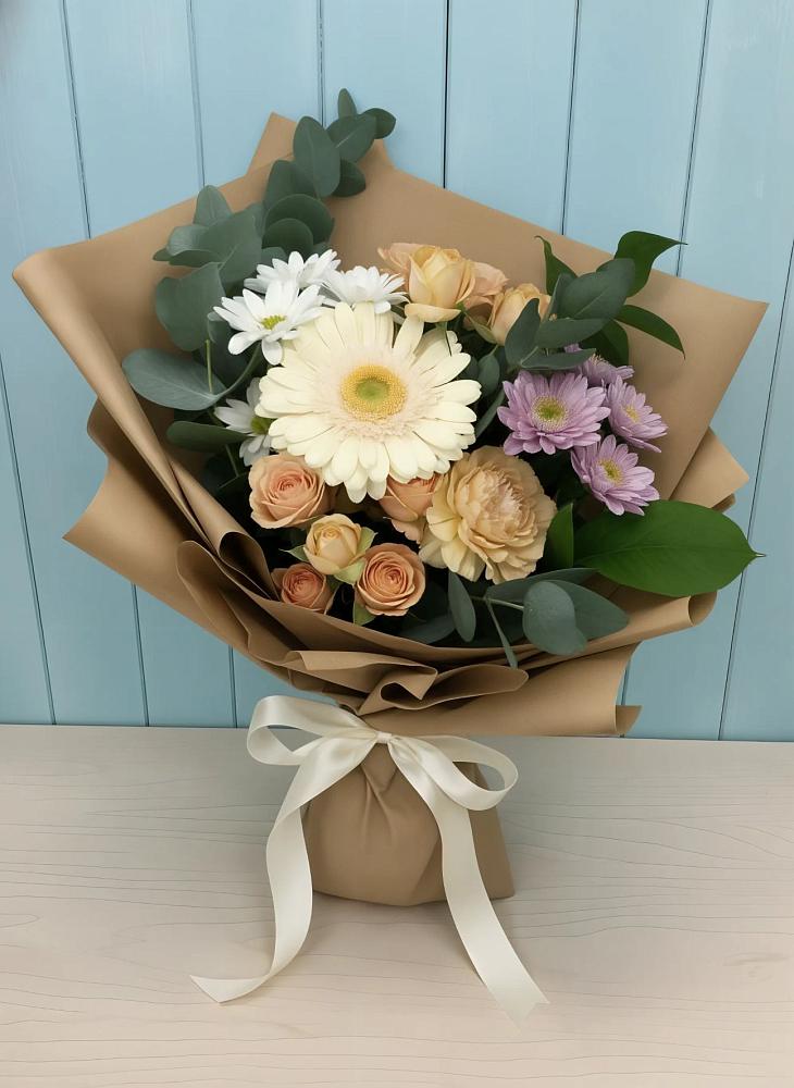 Букет цветов из: Герберы и Хризантемы в Тимофеевке