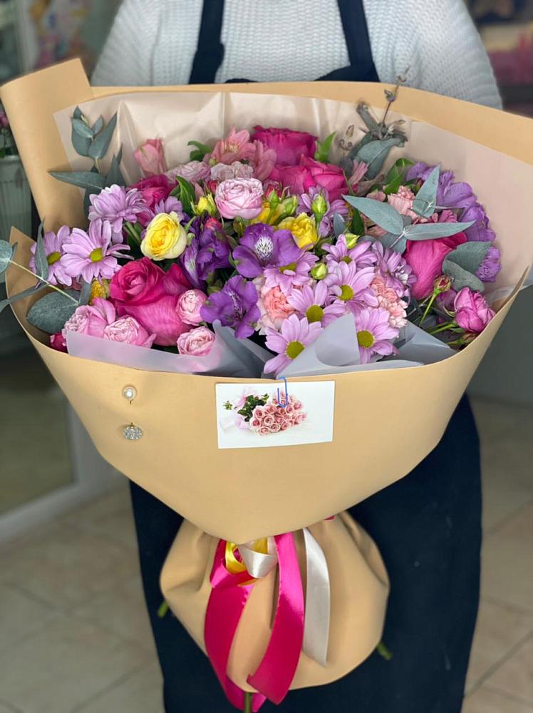 Букет цветов из: Хризантемы, Гвоздики и Альстромерии в Тимофеевке