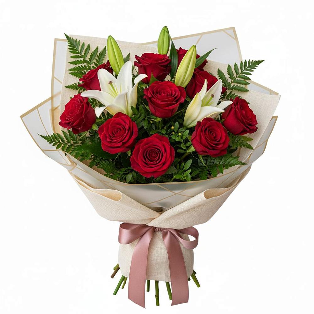 Букет цветов из: Лилии и Розы в Тимофеевке