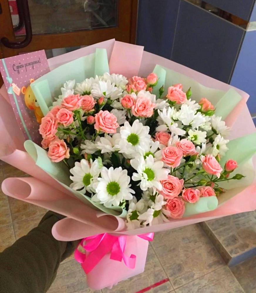 Букет цветов из: Розы и Хризантемы в Тимофеевке