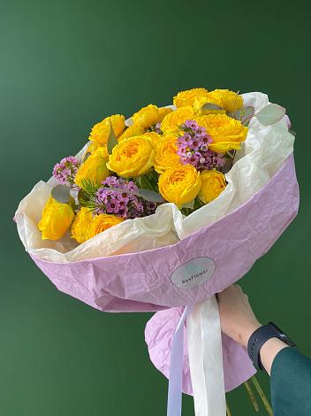 Букет Кустовые желтые розы в Тимофеевке