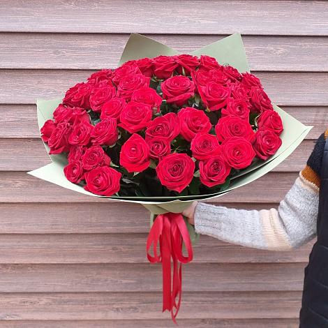 Букет 55 Красных роз Фридом в Тимофеевке