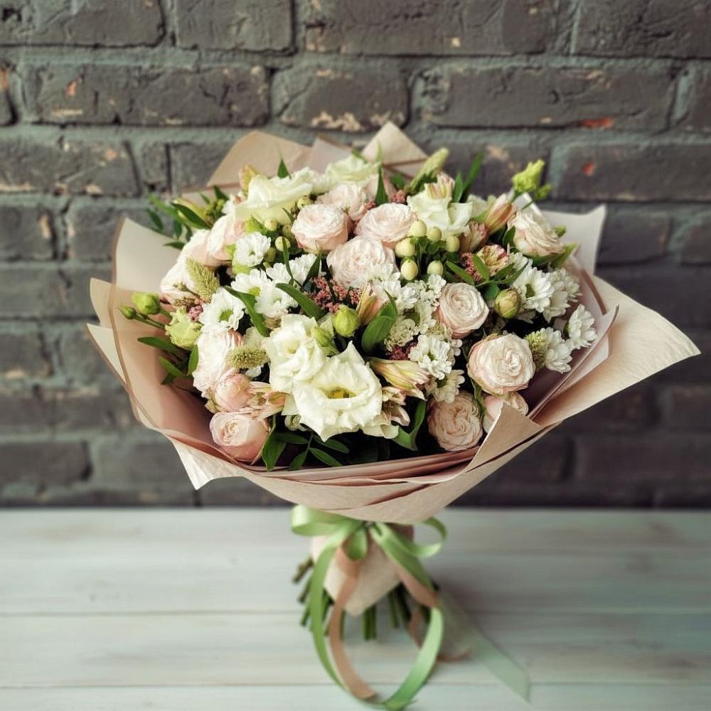 Букет цветов из: Альстромерии, Розы и Хризантемы в Тимофеевке