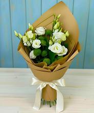 Букет цветов из:  Хризантемы и Лизиантусы #REPLACE_PRED# Тимофеевке