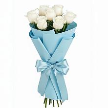 Букет 7 белых роз Проуд в Тимофеевке