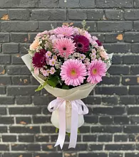 Букет цветов из:  Герберы и Хризантемы #REPLACE_PRED# Тимофеевке