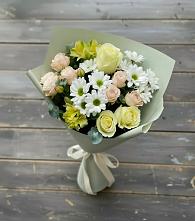 Букет цветов из:  Альстромерии, Розы и Хризантемы в Тимофеевке