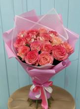 Букет 15 Розовых роз Равель #REPLACE_PRED# Тимофеевке