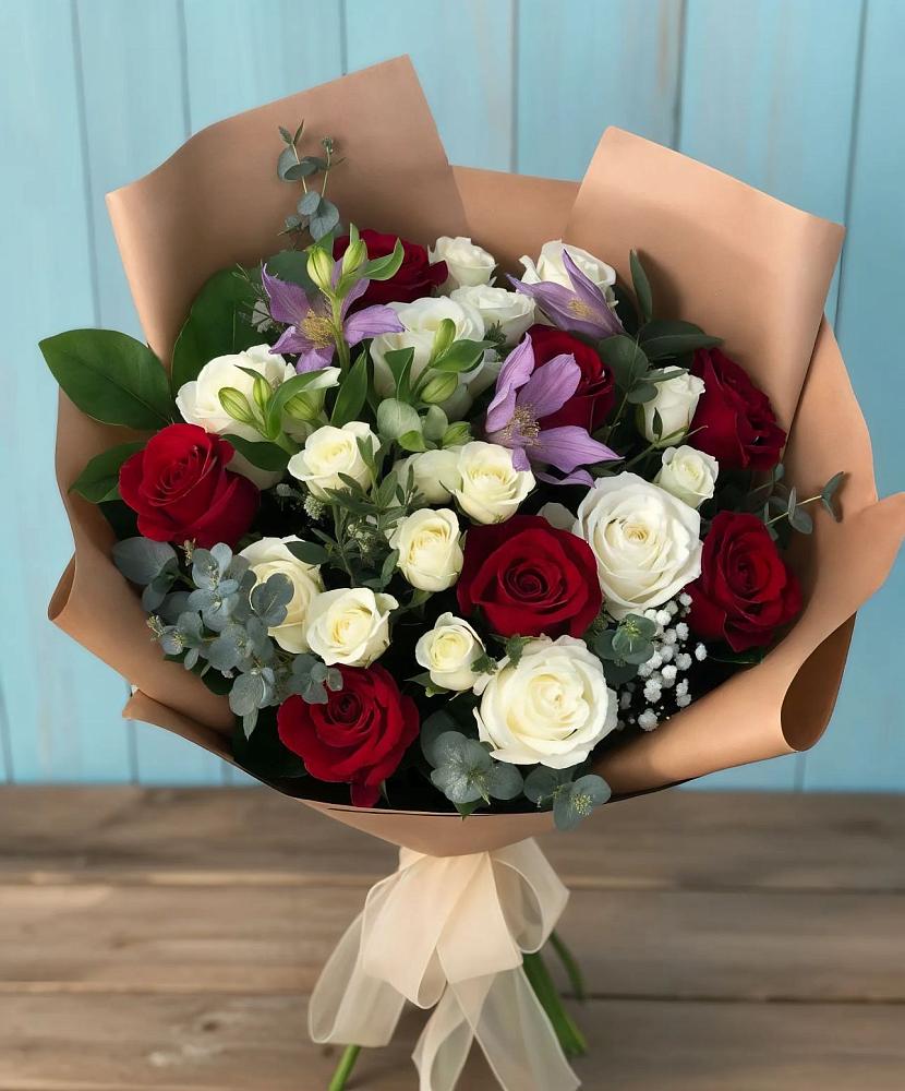 Букет цветов из: Розы и Альстромерии в Тимофеевке